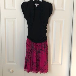 Black and pink dress